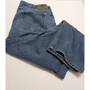 Wrangler Premium Jeans Mens 42x32 Relaxed Fit blue denim rn 9760wdr
